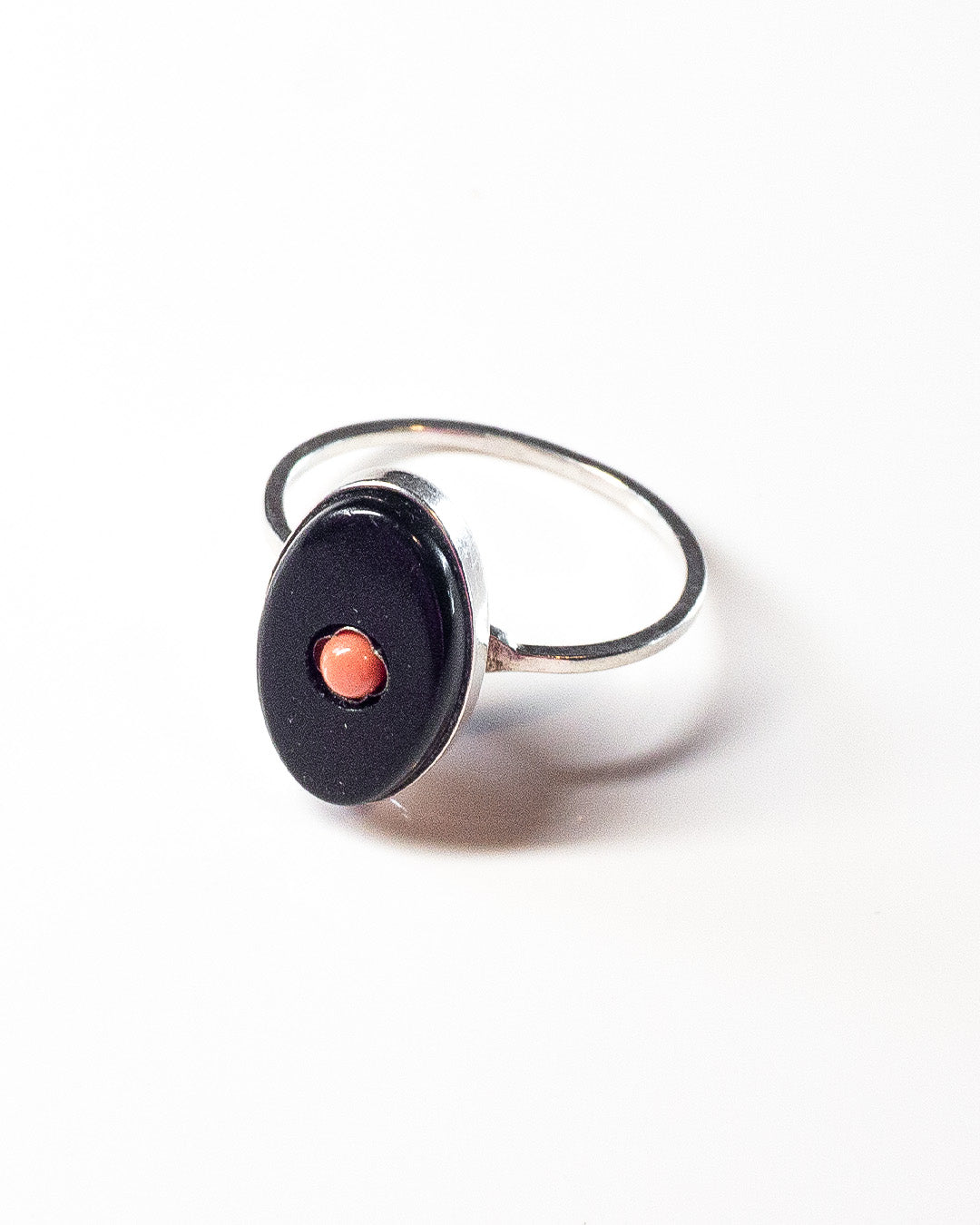 Red Dot Redemption Silver Ring