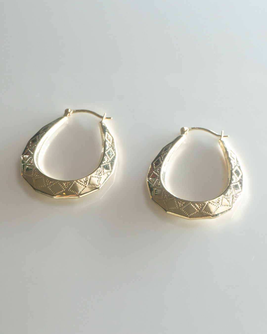 golden pattern hoops