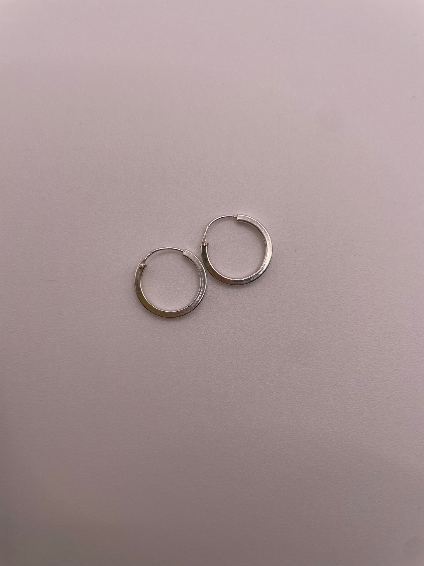 silver edgy small hoops
