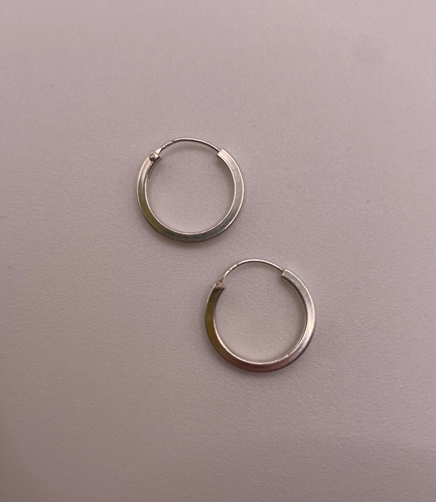 silver edgy small hoops