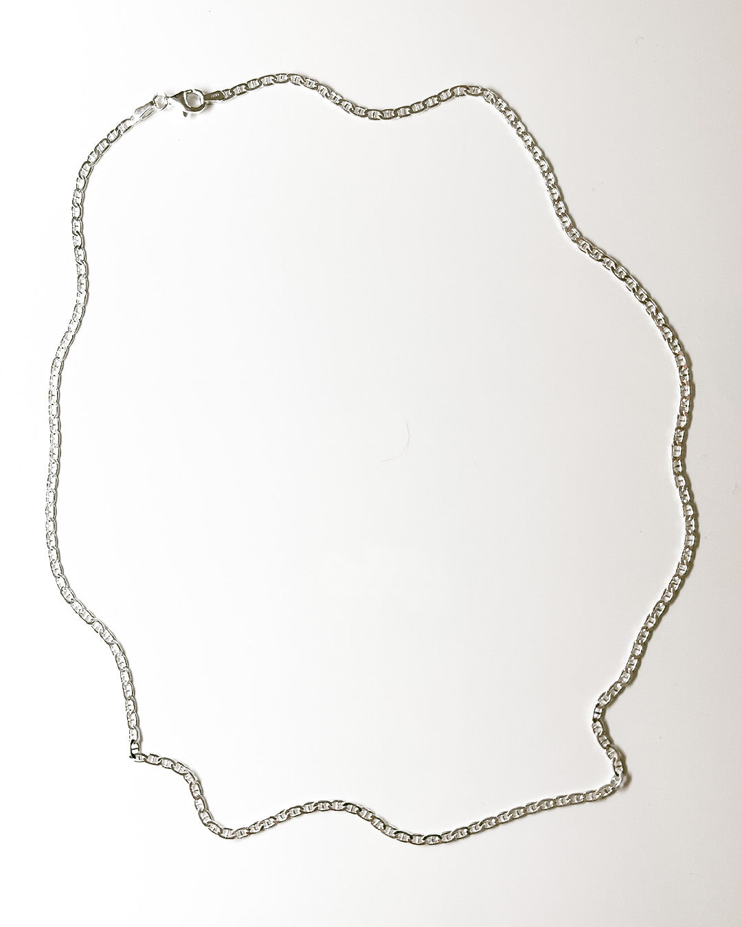 silver classy flat anchor necklace 50