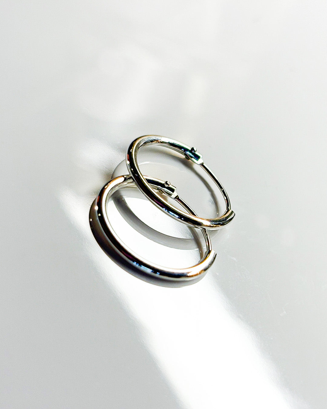 classy silver hoops 15mm