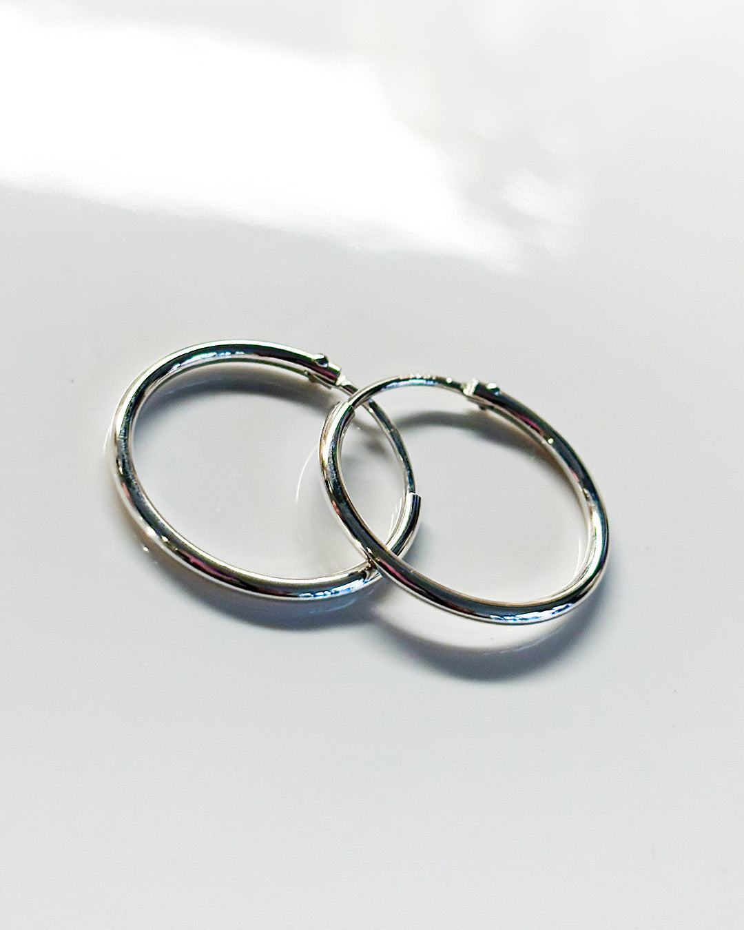 classy silver hoops 20mm