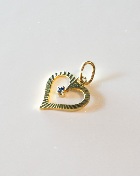 Electric Heart Gold Charm