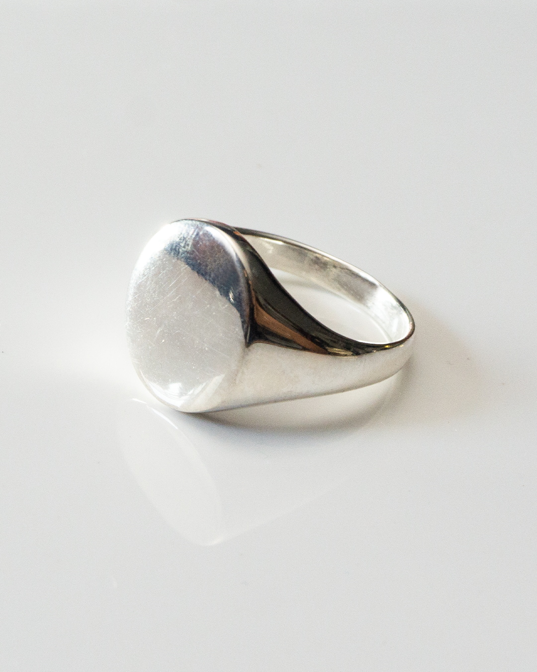 mirror signet silver ring