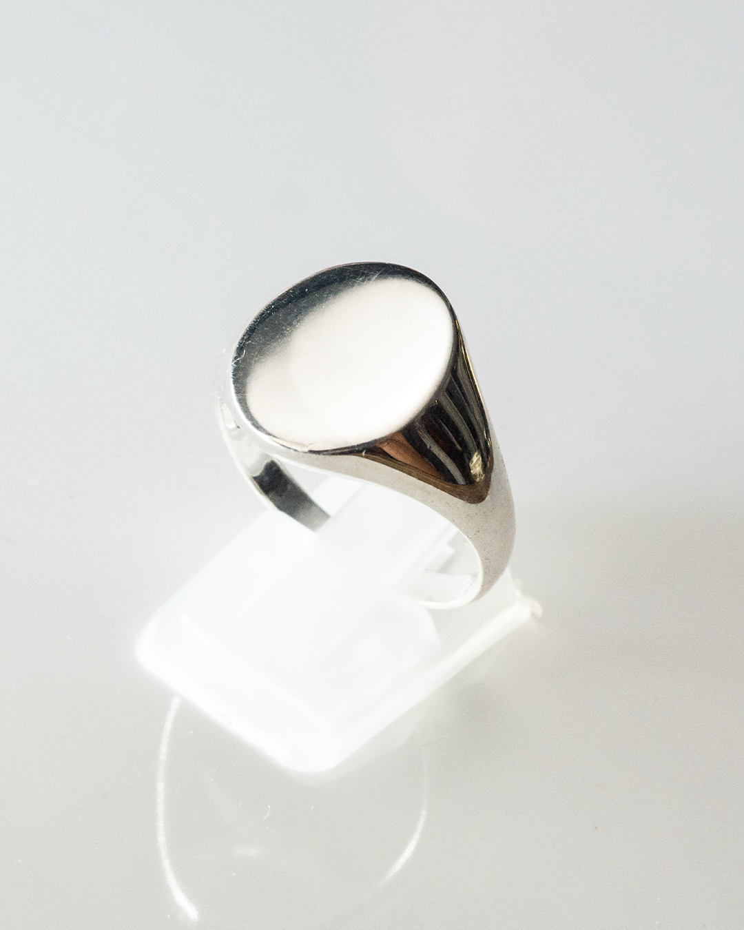 mirror signet silver ring