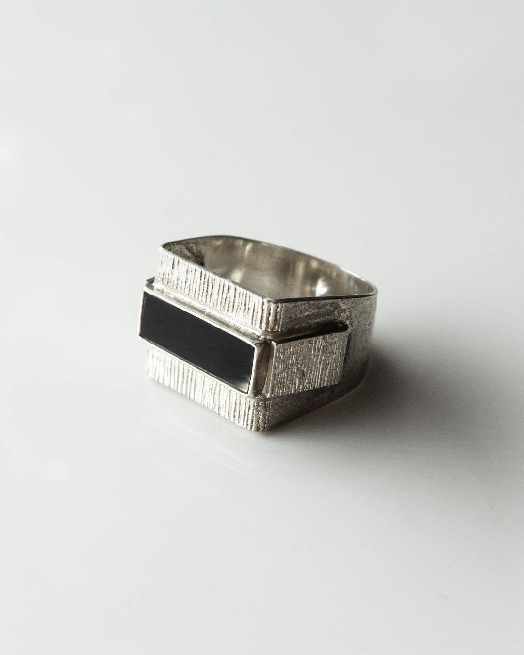 silver daft-punky ring