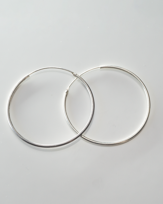 famous silver hoops large