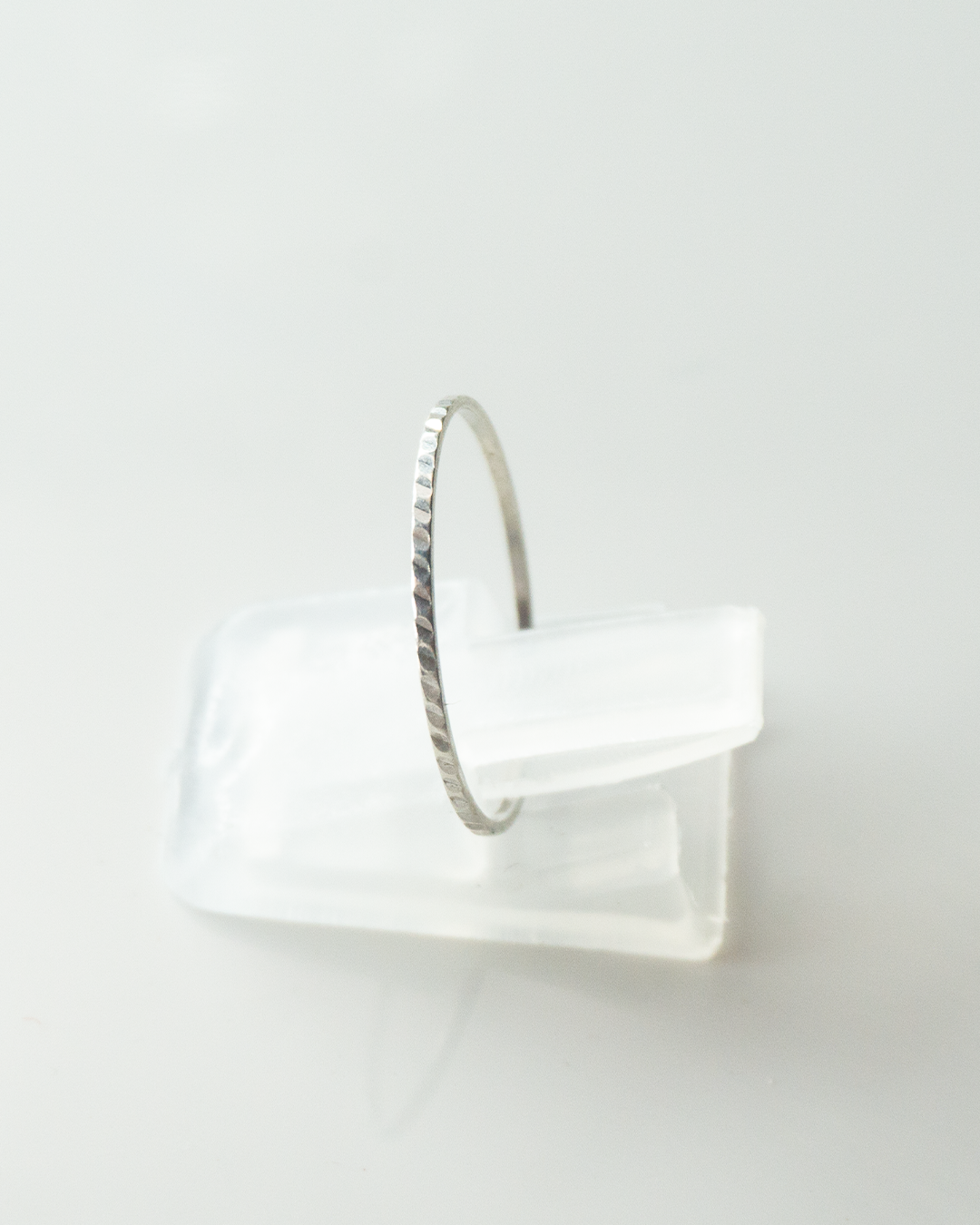 silver stripy band ring