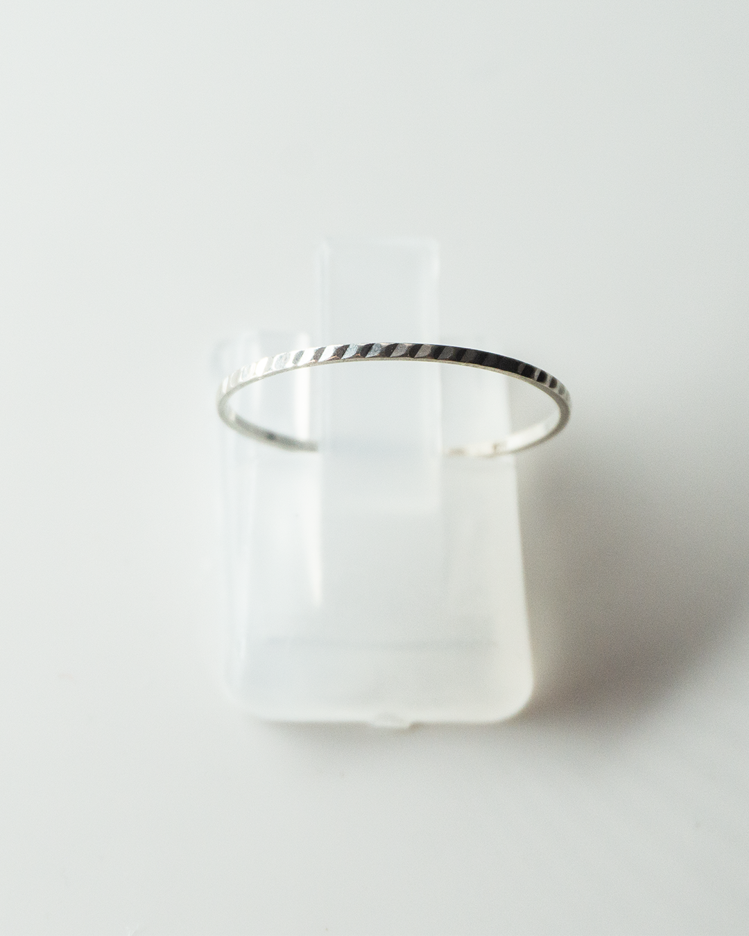 silver stripy band ring