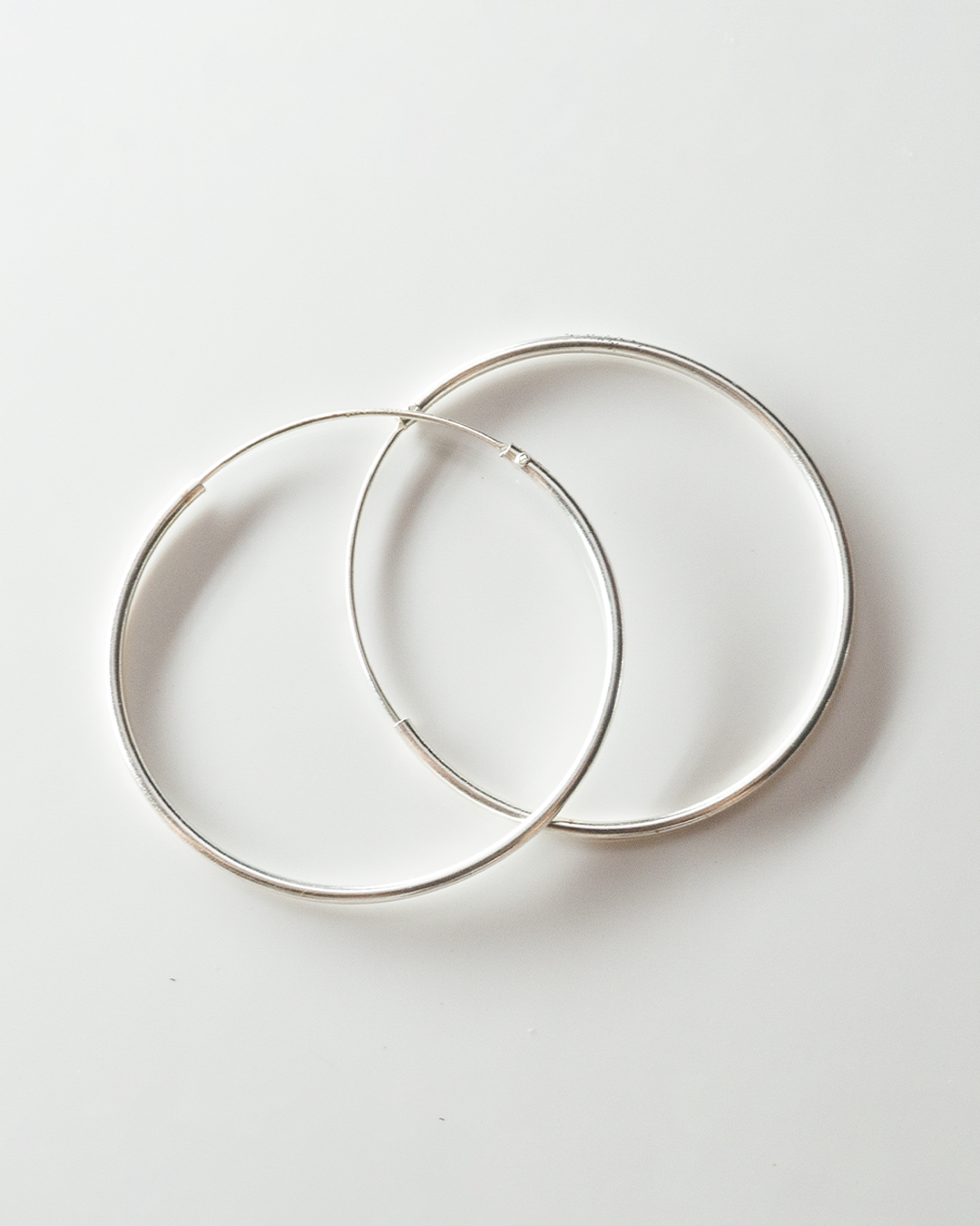 silver hoops medium