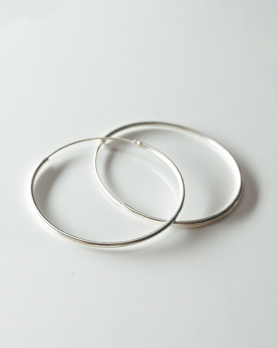 silver hoops medium