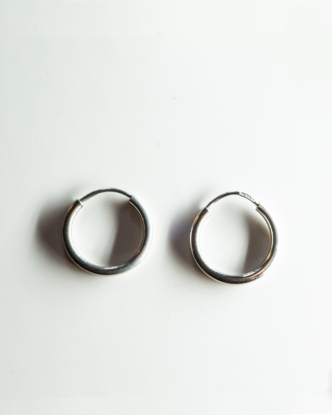 classy silver hoops small