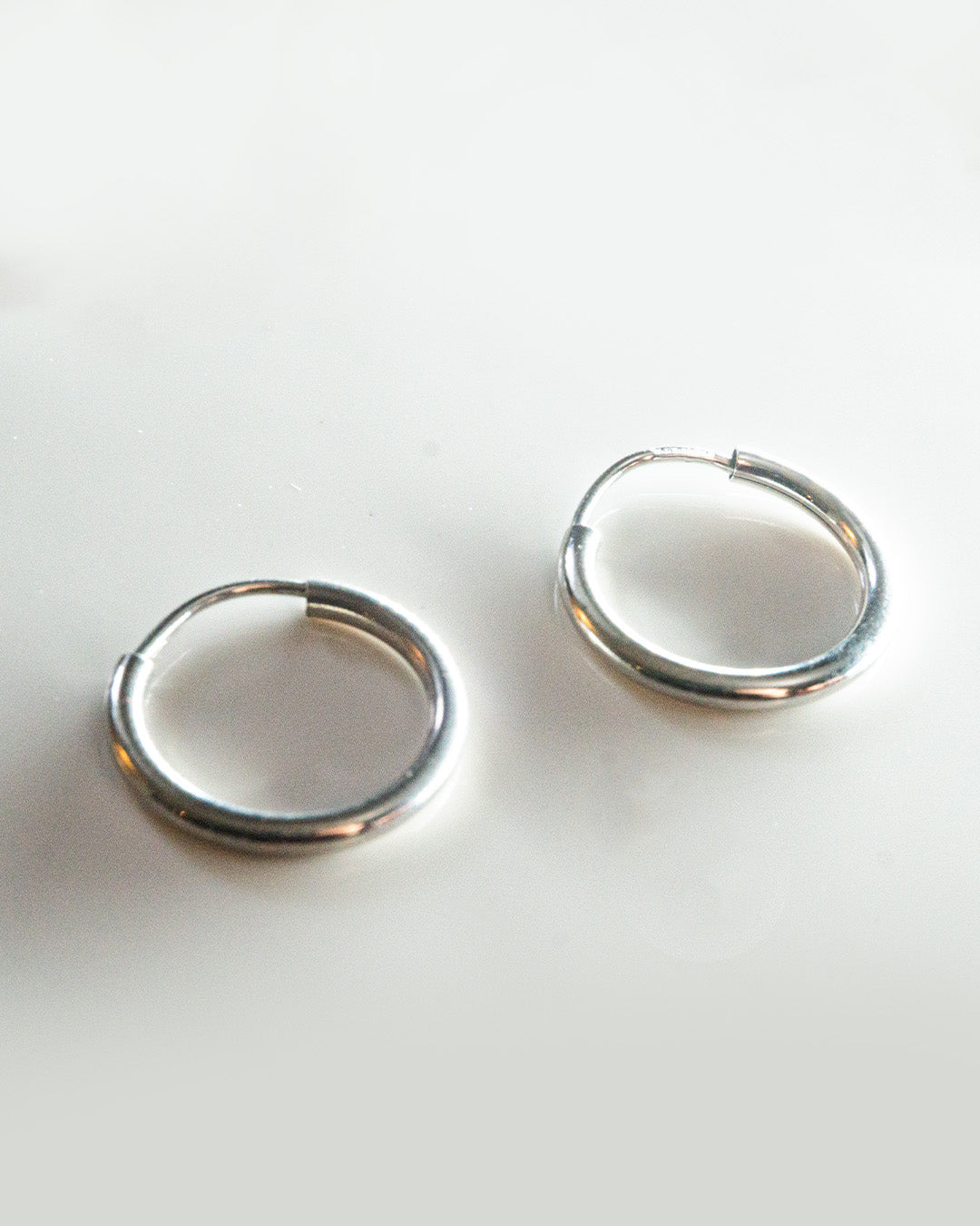 classy silver hoops small