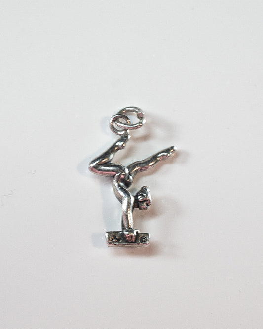 Upside Down Girl Silver Charm