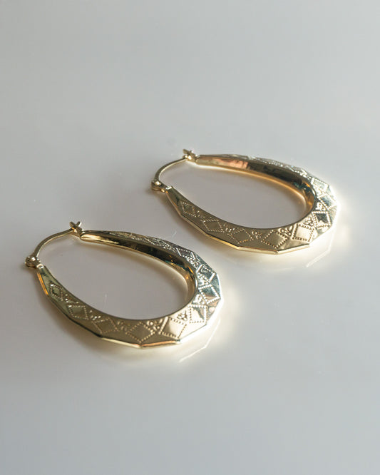 golden pattern hoops