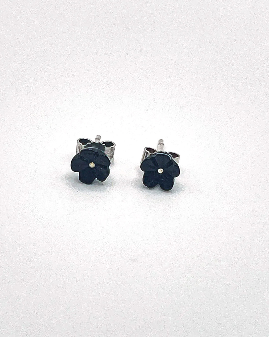 black flower studs