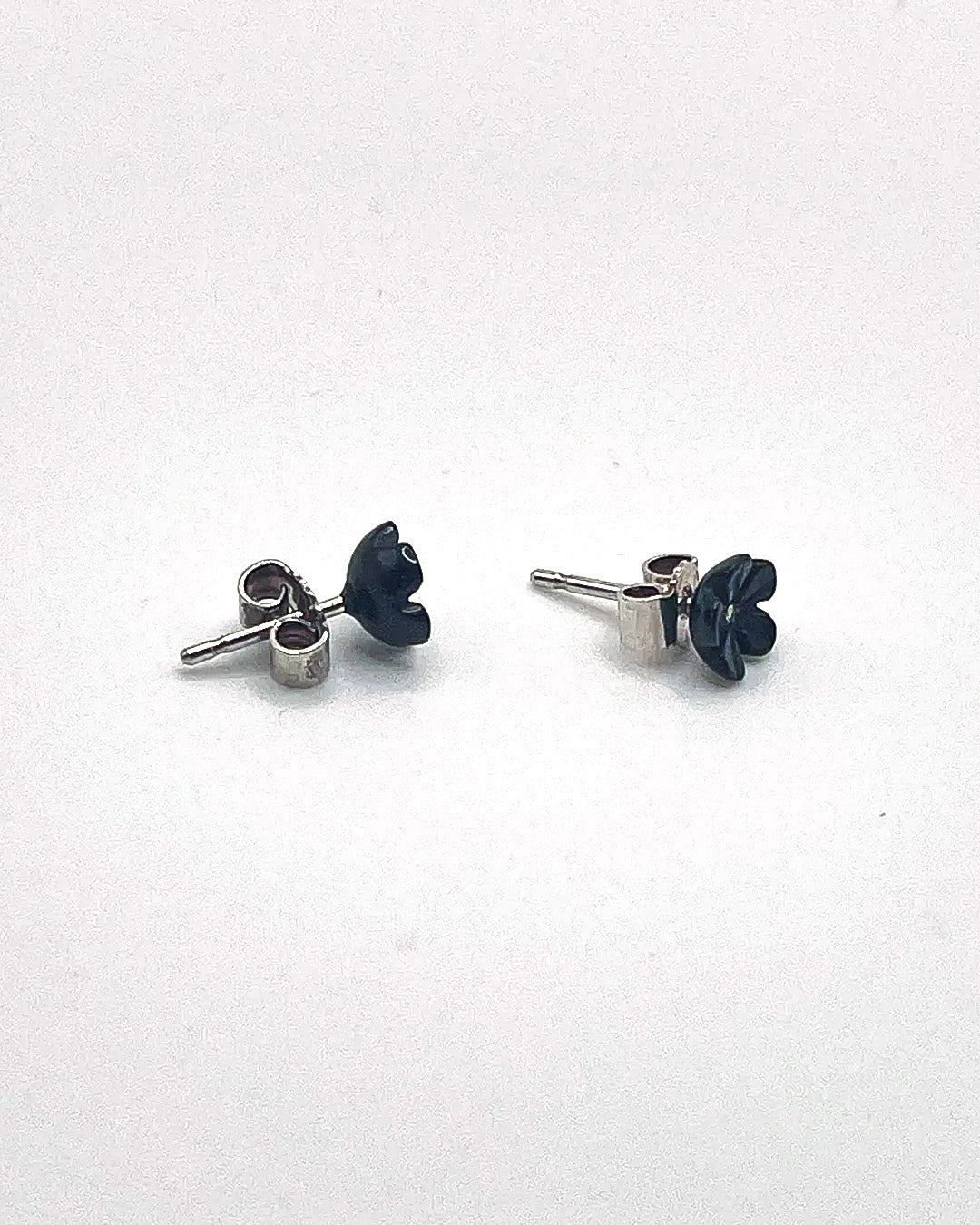 black flower studs