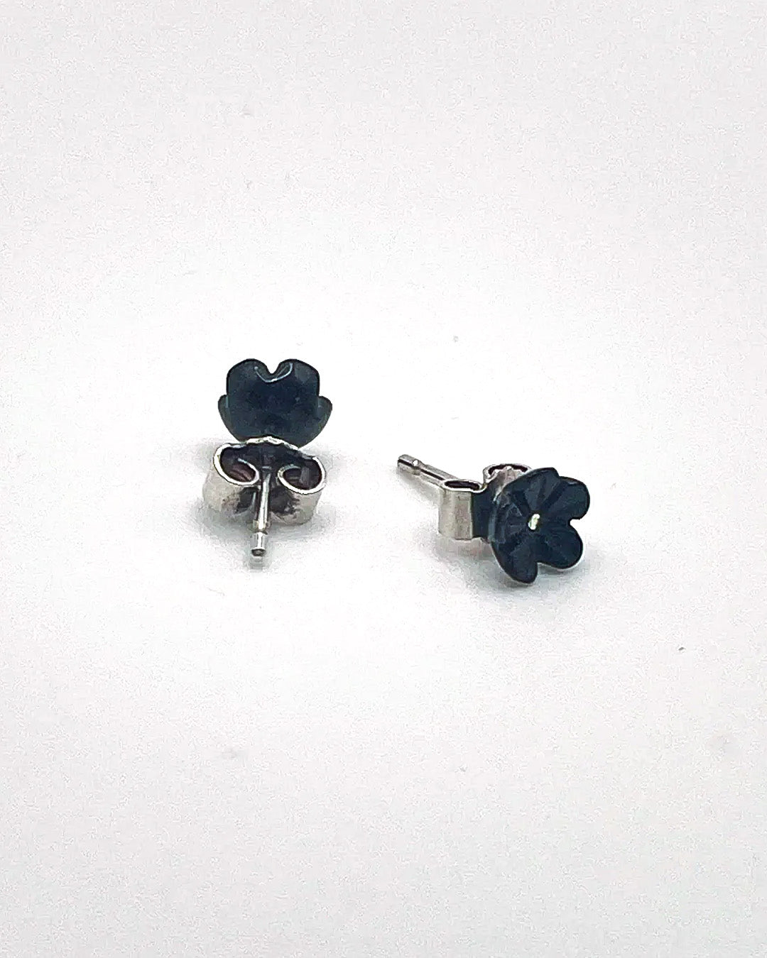 black flower studs