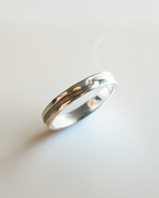bling on a wave silver ring
