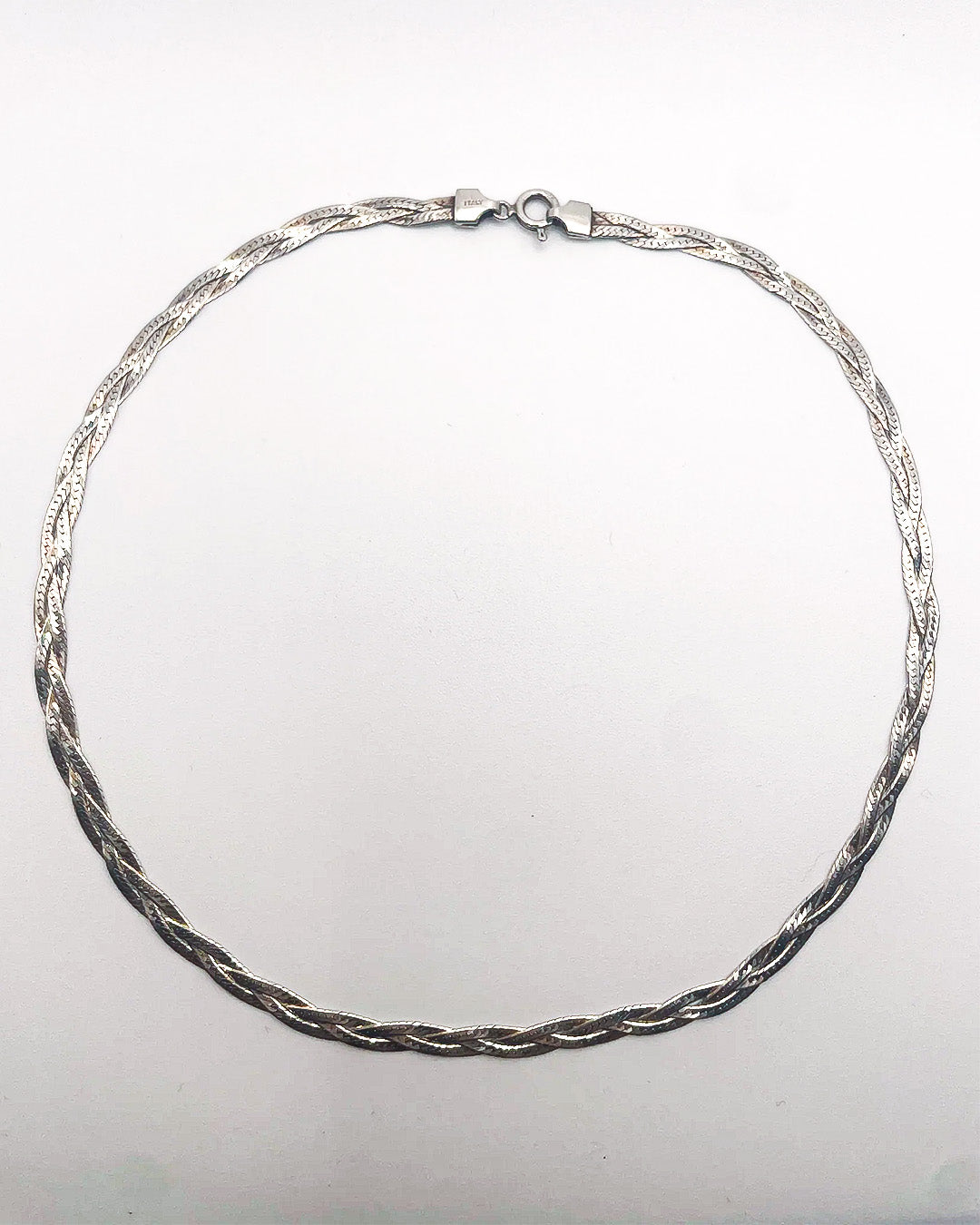 braided silver necklace