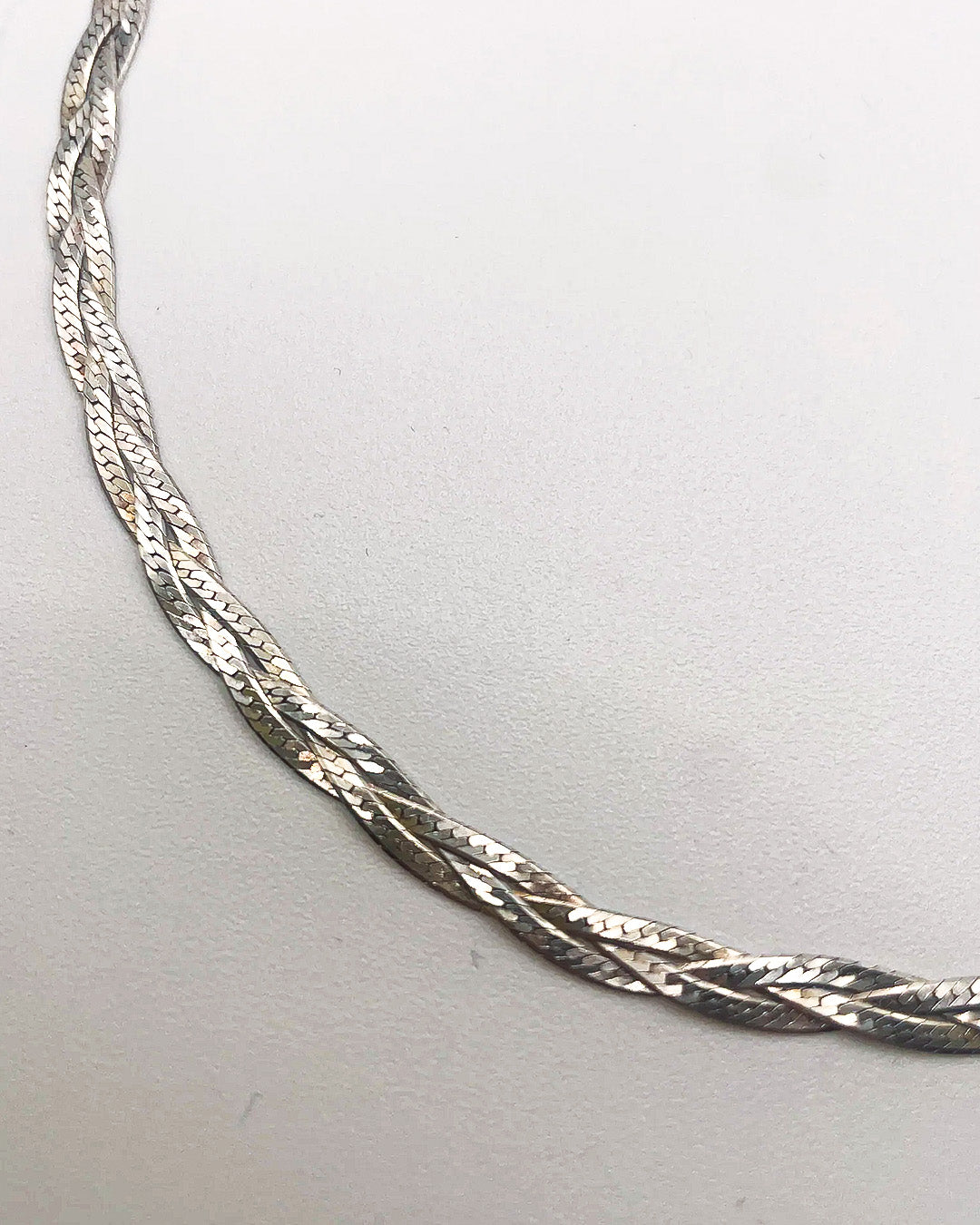 braided silver necklace