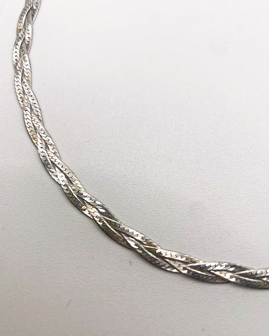 braided silver necklace