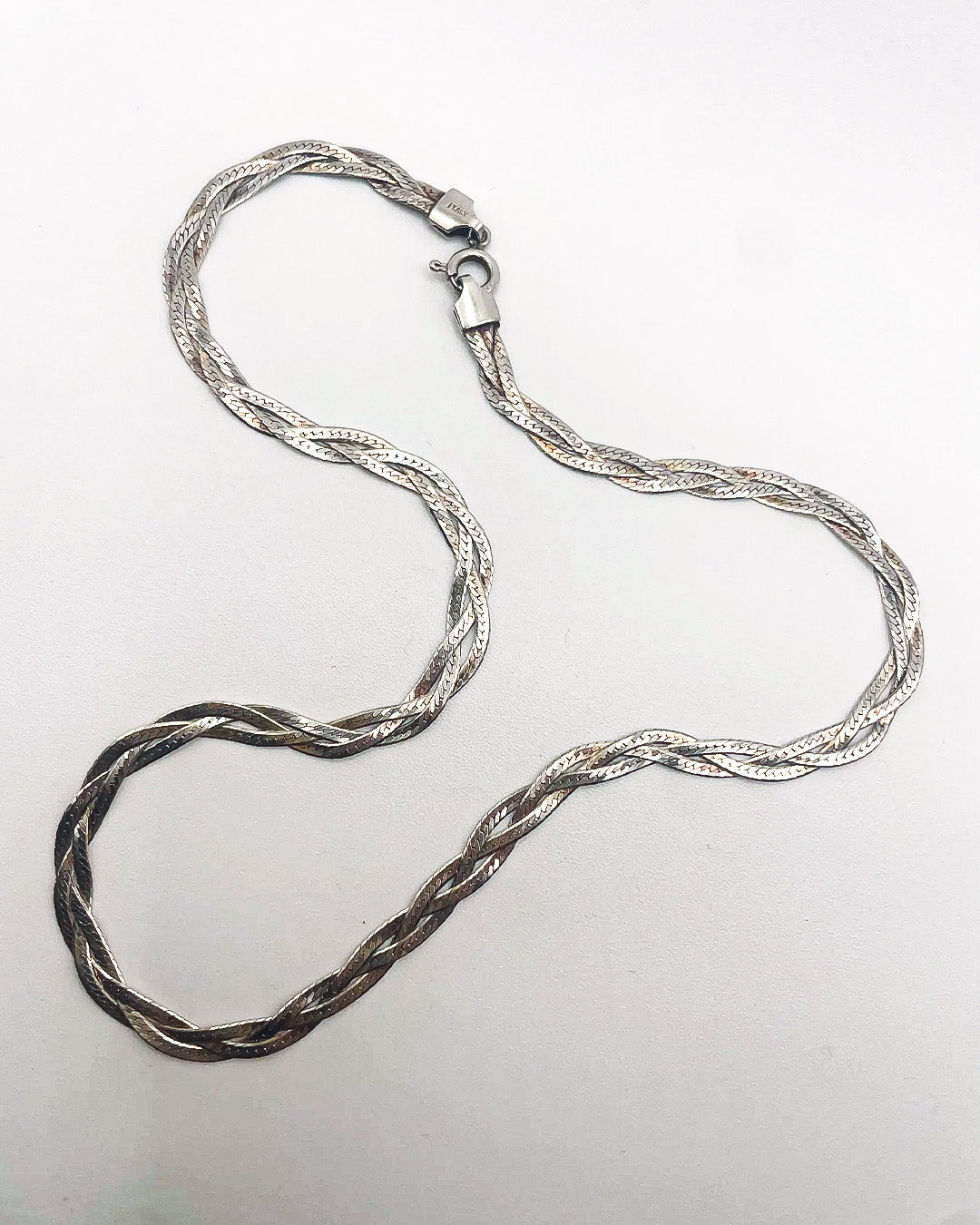 braided silver necklace