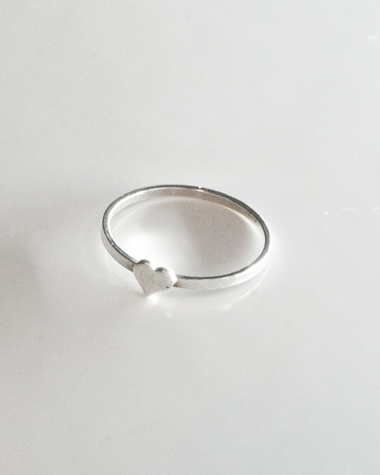 little heart silver ring