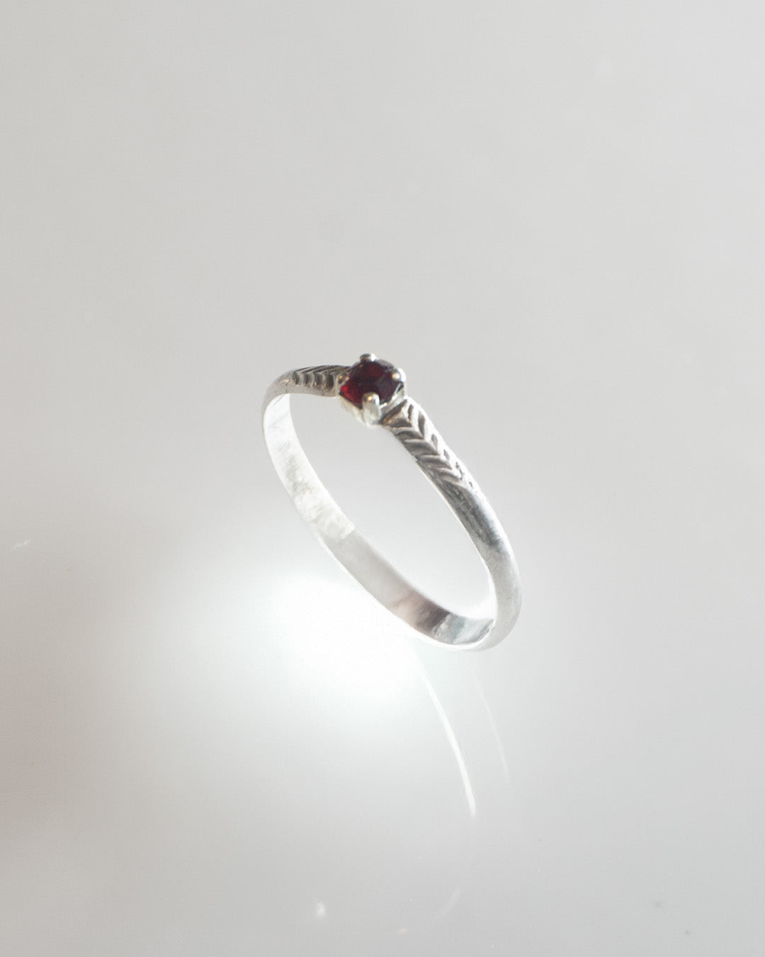red stone silver ring